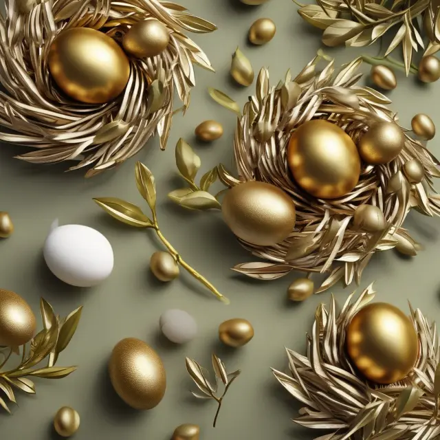 Golden eggs symbolizing successful non-member banks, such as Goldman Sachs, Bank of the West, and GMAC Bank, nestled on a branch representing financial prosperity