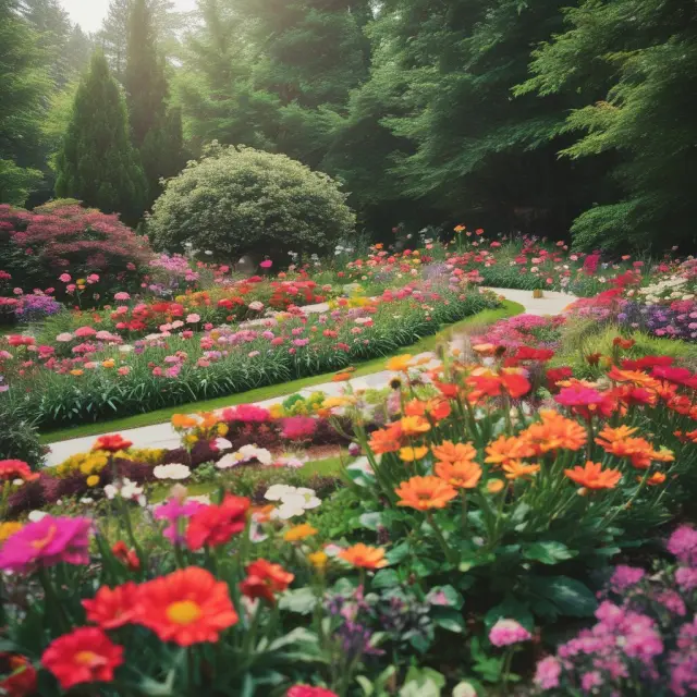A lush garden teeming with various vibrant flowers symbolizing non-member banks, thriving under lighter regulations