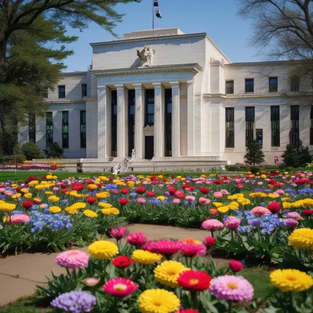 Colorful flowers symbolizing non-member banks, growing and accessing services within a garden representing the Federal Reserve System