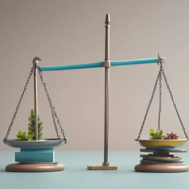 Two balances scale; one measures core business operations, while the other represents financing activities and non-operating expenses