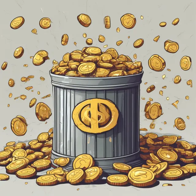 Golden coins representing interest payments flowing away from a business scene towards a lender, symbolizing non-operating expenses