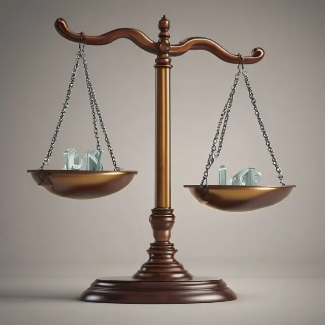 A balance scale with operating income on one side and non-operating expenses on the other, demonstrating thorough financial evaluation by institutional investors.