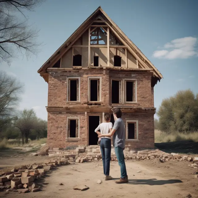 An image of a couple repairing and renovating a distressed property to create value as an investment opportunity