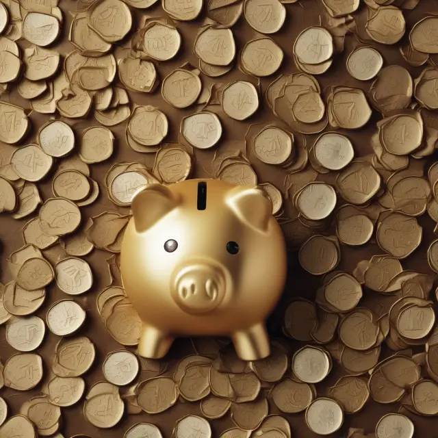 Golden piggy bank overflowing with coins signifying reduced mortgage costs through refinancing, property improvements, and negotiation tactics