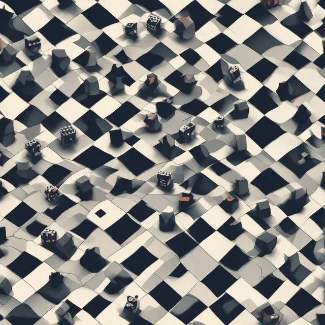 Image of dice representing random errors tumbling on a chessboard symbolizing various stages of data collection