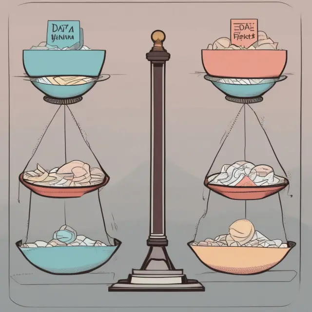 A scale representing systematic (bias) and random errors, with the former tipping towards inaccurate results