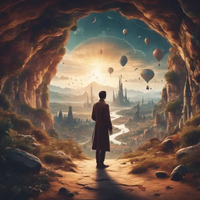 An intrepid investor wades through various terrains symbolizing different types of non-securities, seeking guidance from a wise oracle for FAQs