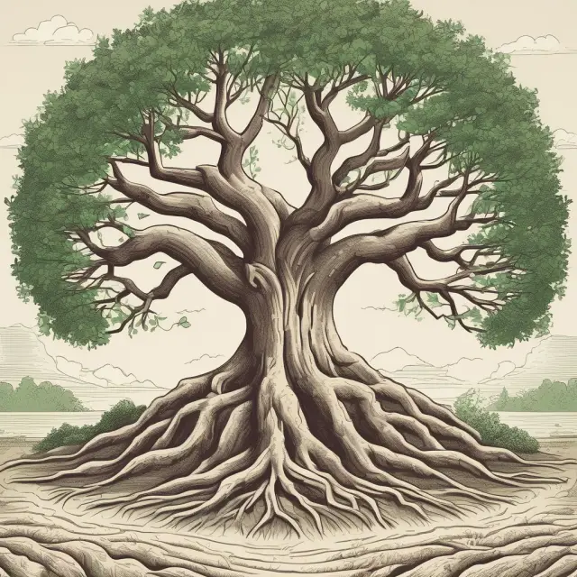 Image of a tree with interconnected roots symbolizing various maturity stages of non-traded REITs, reaching towards the sun.