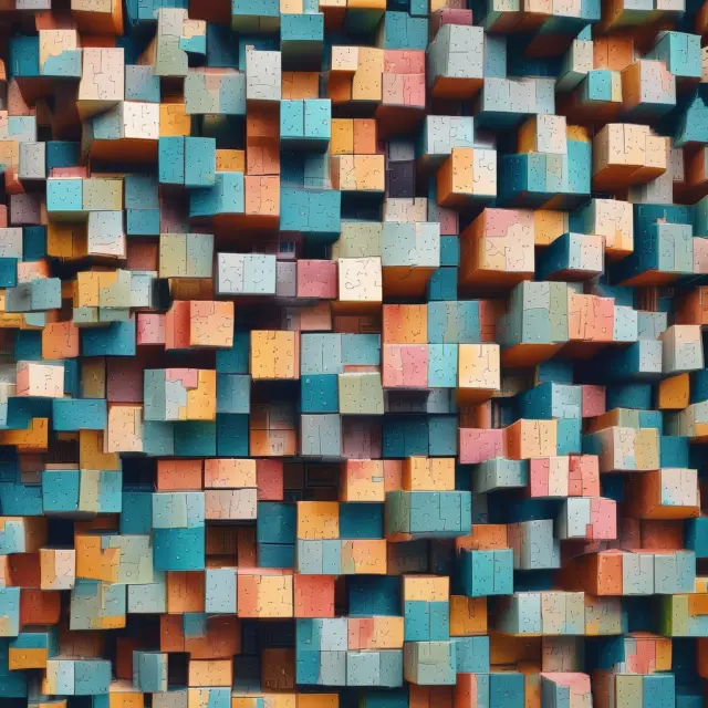 Non-traded REIT depicted as an intricate jigsaw puzzle box with the potential for hidden rewards after careful assembly