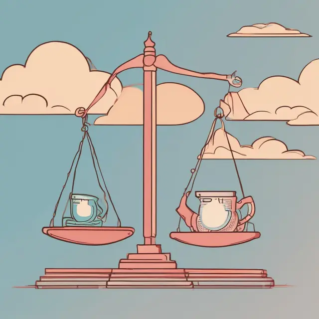 Two scales, one labeled ‘Conforming Loans’ and the other ‘Nonconforming Loans’, balanced by a person with a weighing pan. A yoke connects the scales, symbolizing their interdependence.
