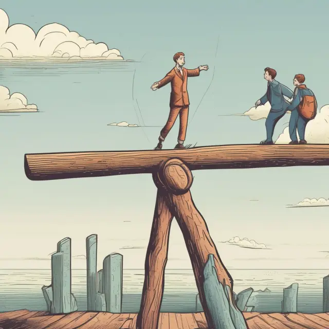 Brokerage balance beam with marginable and non-marginable securities symbolizing investment choices.