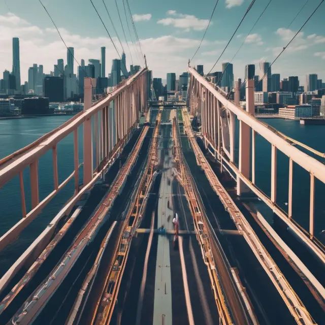 A bridge with investors on one side and private companies on the other, illustrating the opportunity for non-accredited investors to invest in private companies.