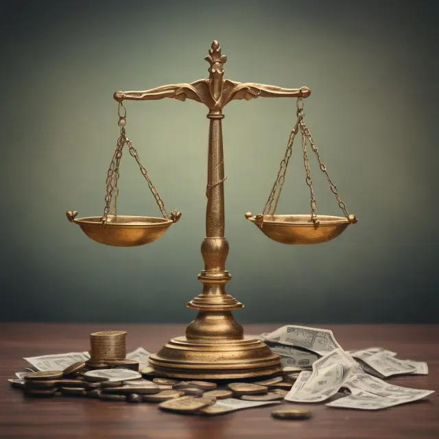 An investor holds a golden hand weighing nonaccrual loans on one side and potential returns on the other, symbolizing the risks and rewards of investing in distressed debt.