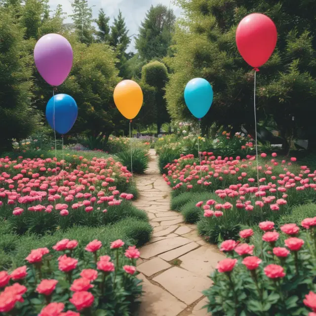 Image of a garden with three distinct flowers: a balloon-shaped bloom for balloon mortgages, an interest-only flower, and a deferred-interest blossom