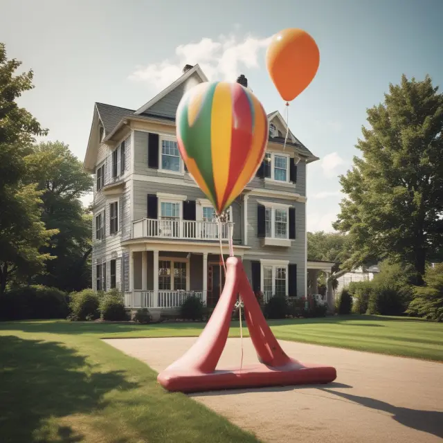 Flexible mortgage with balloon payment on a seesaw represents the benefits of non-amortizing loans, offering control and potential savings for borrowers
