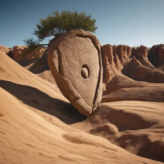 A sturdy rock shield safeguarding a family tree, symbolizing financial security through noncancellable insurance during income changes