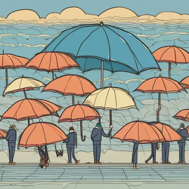 An umbrella symbolizing noncancellable insurance, providing unwavering protection against job loss, career changes, or income instability