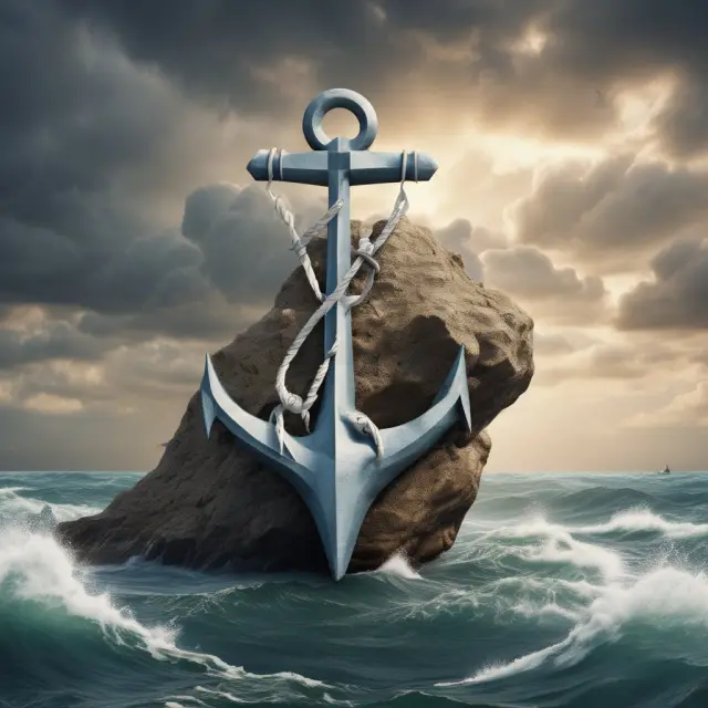 Anchored to a rock, an image representing the security and reliability of a non-cancellable insurance policy amidst a sea of change