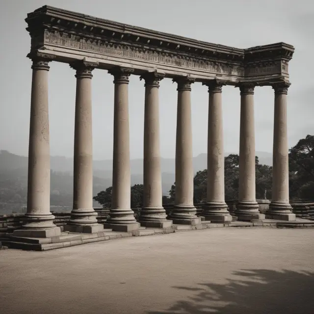A castle with four pillars representing duration, geography, scope, and competitors in a non-compete agreement.