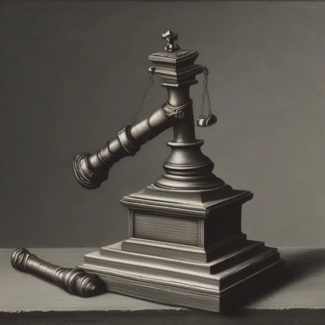 A gavel tapping on a Dutch table in front of the US Treasury building, representing fair market pricing for securities through institutional buyer auctions