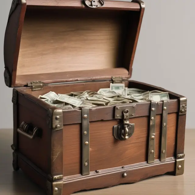A small investor carefully evaluating a treasure chest of Treasury securities against alternative investment options, including mutual funds and an IRA
