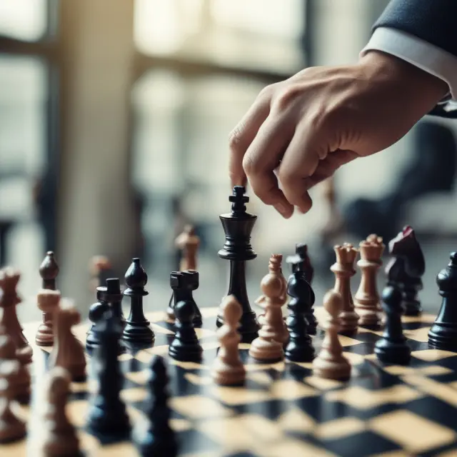 An activist investor and a corporate CEO engage in a strategic chess match, symbolizing communication between investors and management to shape a company