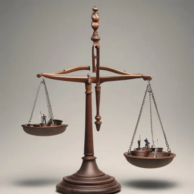 Scale with controlling interest tipping towards controlling shares, while a hand holding a minority non-voting share illustrates the balance of power in non-controlling investments.