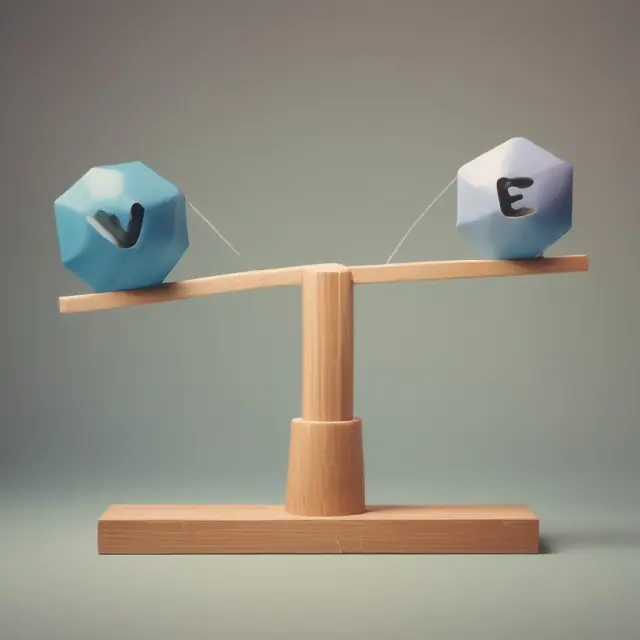 See-saw illustrating contrasting voting rights for controlling and non-controlling interests