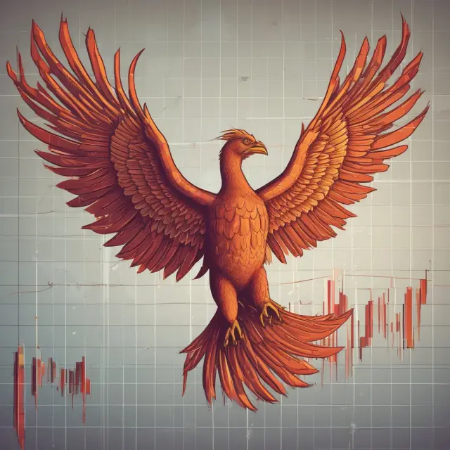 Image of a mythical phoenix rising above a financial stock chart, representing the conversion of preferred shares to common stock
