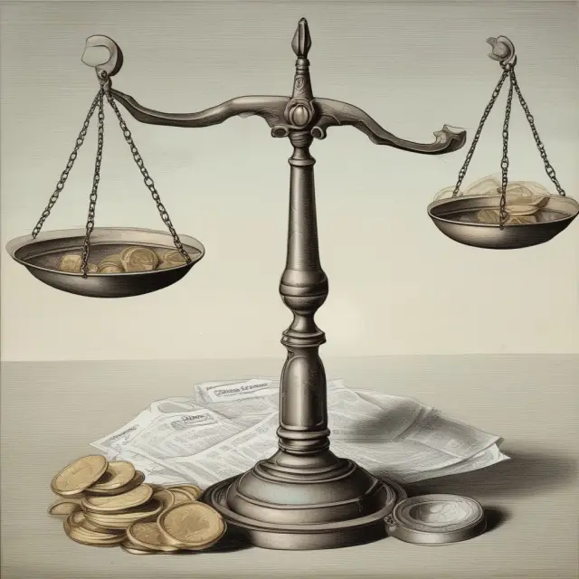 Image of scales representing non-cumulative preferred stocks balanced against corporate bonds, showing unclaimed dividends falling off the non-cumulative scale