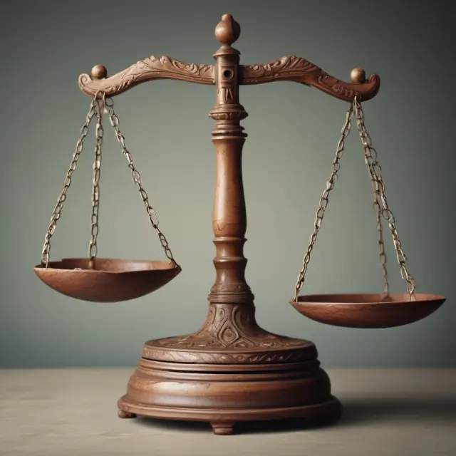 A set of scales, with one pan tipped towards noncurrent liabilities and the other showing a company