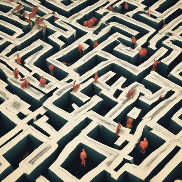 An image showing a financial institution sailing a paper boat in a maze made of various currencies while engaging in non-deliverable swap agreements.