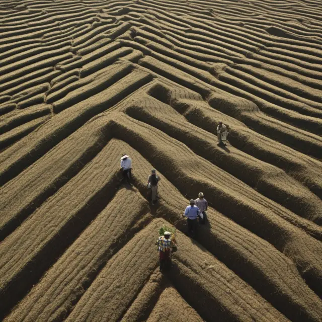 A farmer tending to his crops, representing excluded workforces like farm workers and proprietors
