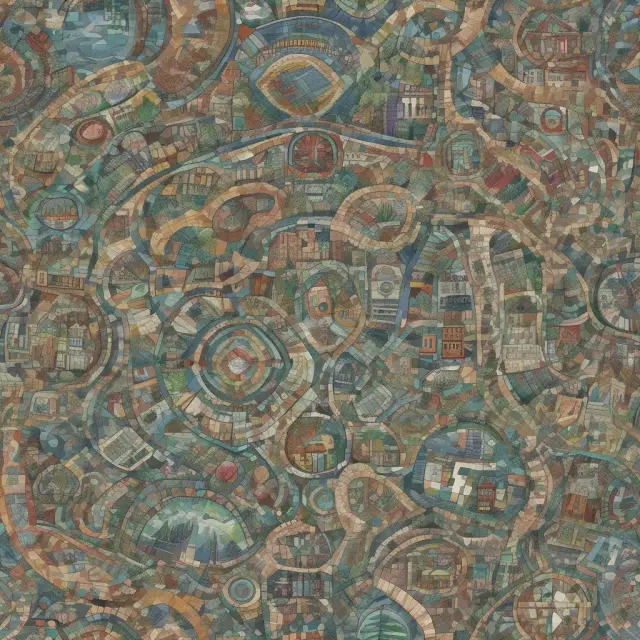 A vibrant mosaic of interconnected economic sectors and industries creating a bustling cityscape, reflecting employment trends from the Establishment Survey report