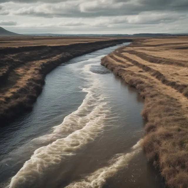 Image of a river flowing through economic terrain, depicting the effect of the COVID-19 pandemic on nonfarm payroll employment