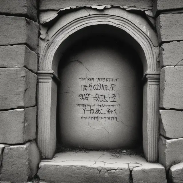 An image of a large stone inscription with a broken promise etched into it, symbolizing nonfeasance