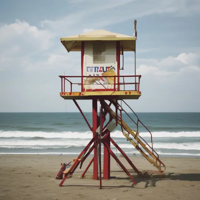 A lifeguard looking on as a swimmer in distress, representing the concept of neglecting a duty or failing to take action, known as nonfeasance.