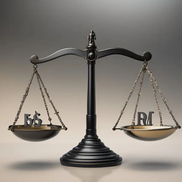 An image of a balance scale with a stock exchange symbol on one side and a real estate property on the other, representing financial and non-financial assets contrast.