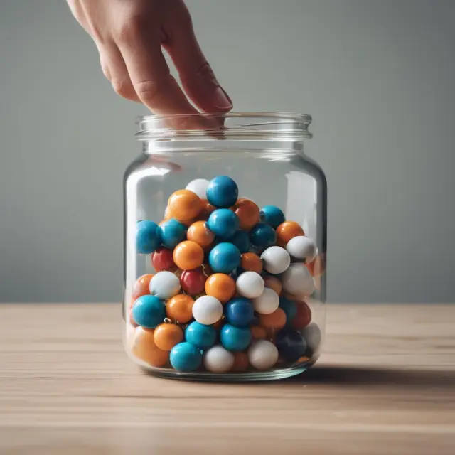 Two companies merging: One hands over intangible assets (marbles) to another, emphasizing the significance of nonfinancial assets in M&A deals