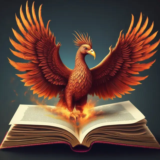 Image of a Phoenix emerging from an open whole-life insurance book, representing the conversion to extended term insurance.