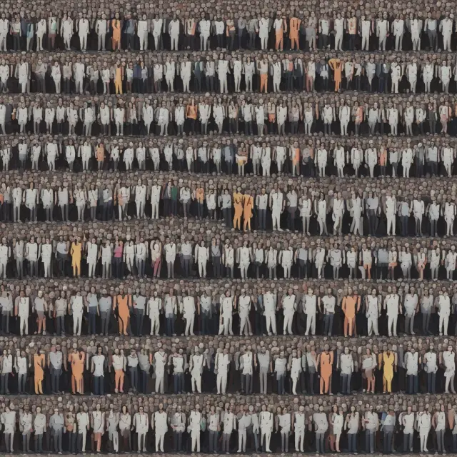 Human mosaic depicting various noninterest expense categories; personnel costs at the forefront
