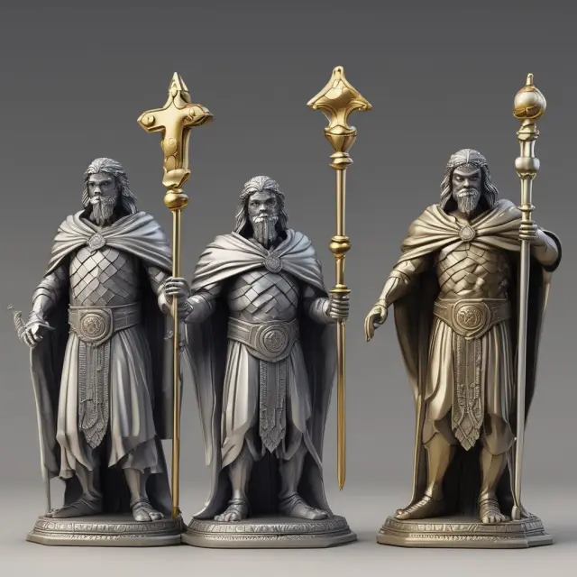 Four bank titans with golden scepters symbolizing non-interest income: JP Morgan Chase, Citigroup, HSBC, and Barclays