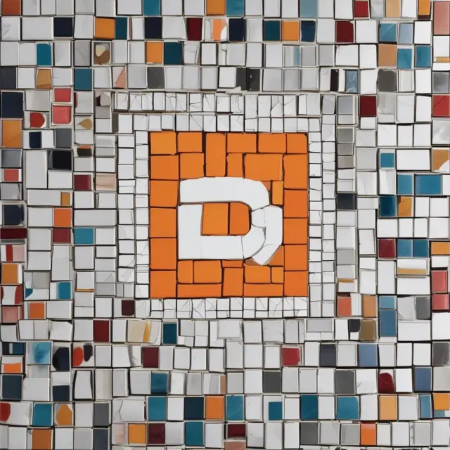 Contract as an intricate mosaic, depicting unchangeable terms represented by immovable tiles