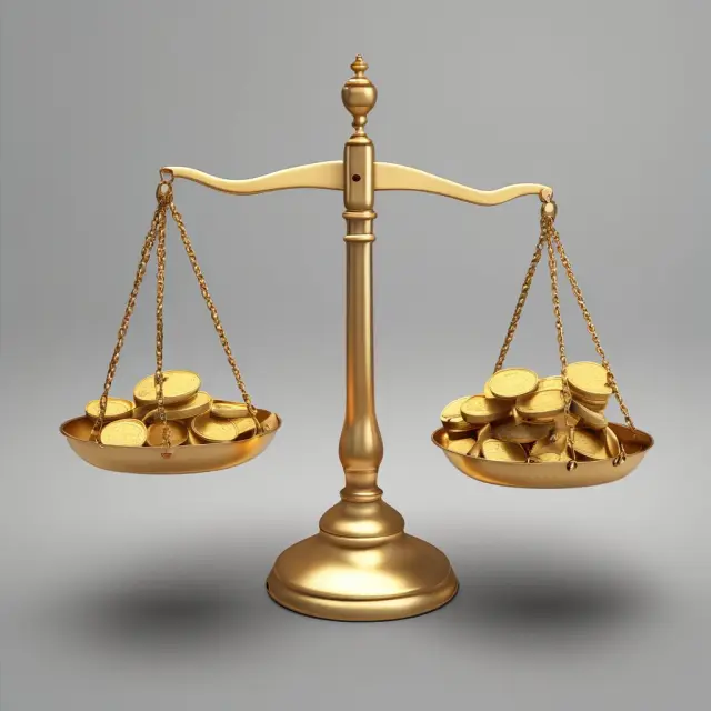Golden scales tilting towards flexible contracts, representing the contrast between negotiable and non-negotiable elements in finance.