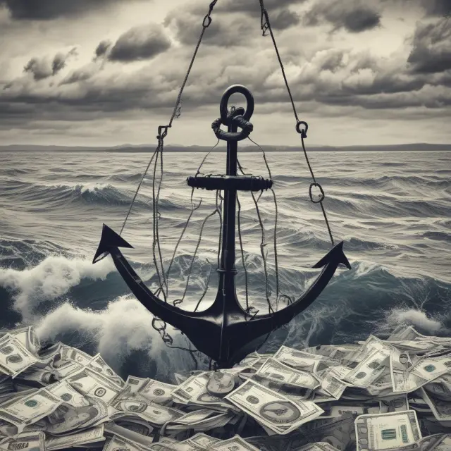 An image of an anchor holding a non-negotiable contract amidst waves, symbolizing stability in finance