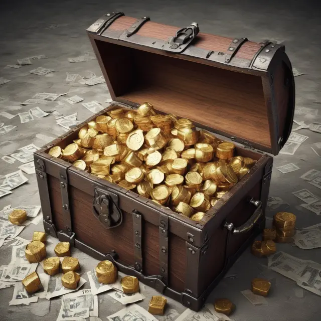 An open, overflowing chest of gold coins symbolizing various methods to evaluate the worth of non-operating assets