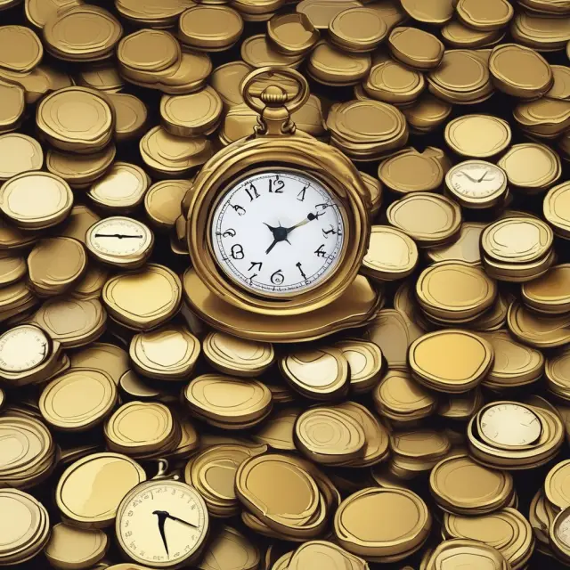 Golden scales represent stock valuation, while non-operating assets are depicted as precious stones adding balance and value