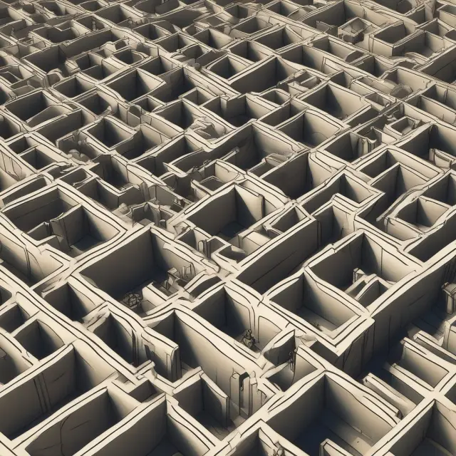 Labyrinthine financial maze with investments, patents, and real estate illustrating non-operating assets