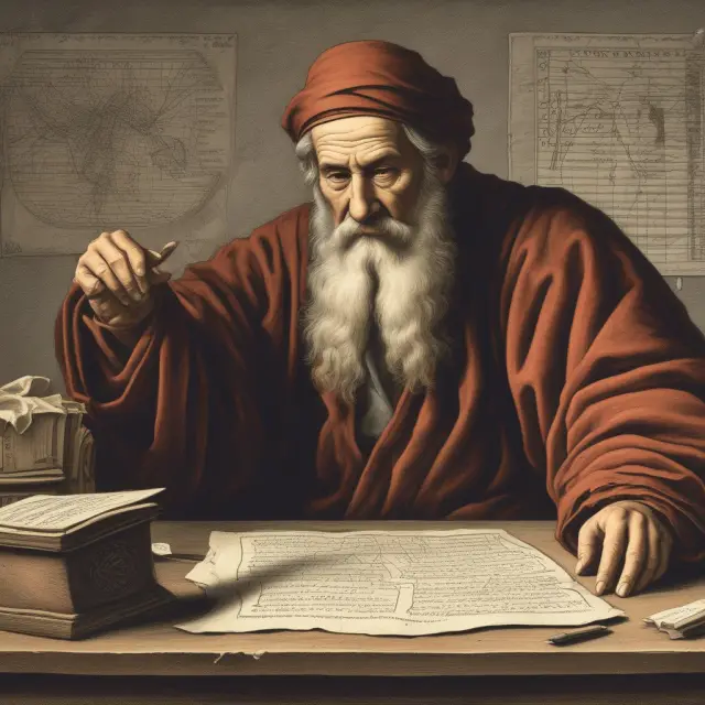 A scholar weighs a golden scale with parametric and nonparametric statistics, symbolizing their importance and differences.