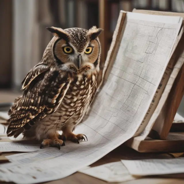 A wise owl examines a detailed financial map while considering pension plans, annuities, and deferred compensation options.